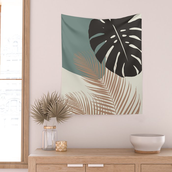 Minimal Monstera Palm Finesse #1 #tropical #decor #art #society6 Wall Tapestry Gallery Image 2