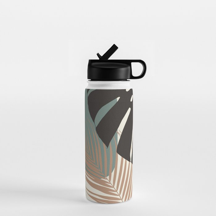 Minimal Monstera Palm Finesse #1 #tropical #decor #art #society6 Water Bottle Gallery Image 1