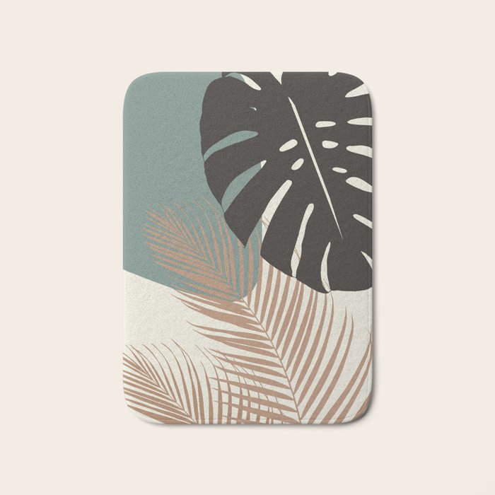 Minimal Monstera Palm Finesse #1 #tropical #decor #art #society6 Bath Mat Gallery Image 1