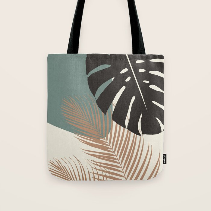 Minimal Monstera Palm Finesse #1 #tropical #decor #art #society6 Tote Bag Gallery Image 1