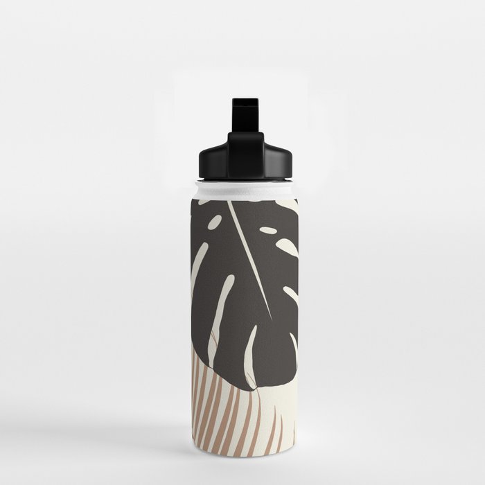 Minimal Monstera Palm Finesse #1 #tropical #decor #art #society6 Water Bottle Gallery Image 2