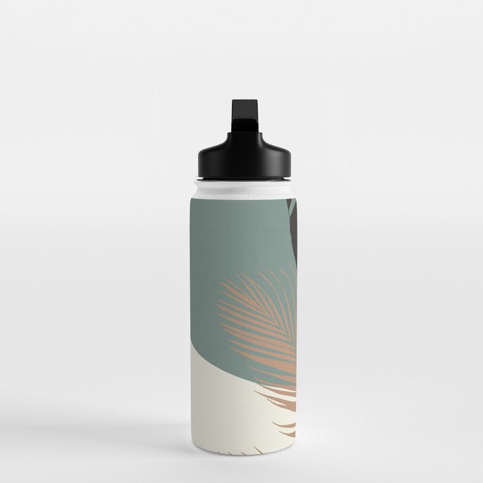Minimal Monstera Palm Finesse #1 #tropical #decor #art #society6 Water Bottle Gallery Image 3