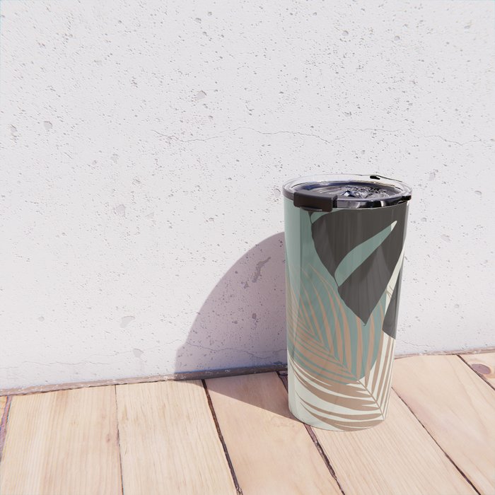 Minimal Monstera Palm Finesse #1 #tropical #decor #art #society6 Travel Mug Gallery Image 4