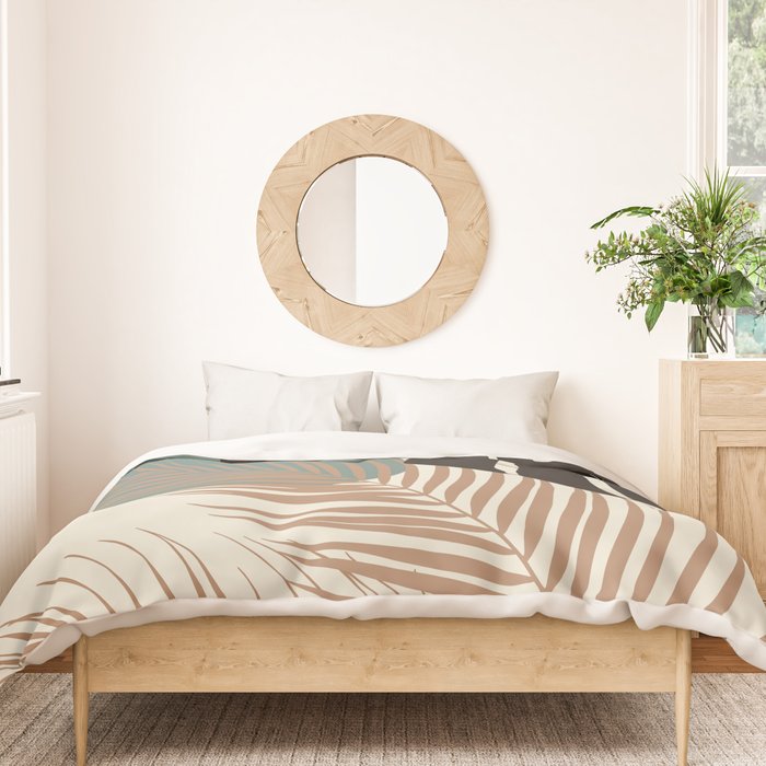 Minimal Monstera Palm Finesse #1 #tropical #decor #art #society6 Duvet Cover Gallery Image 3