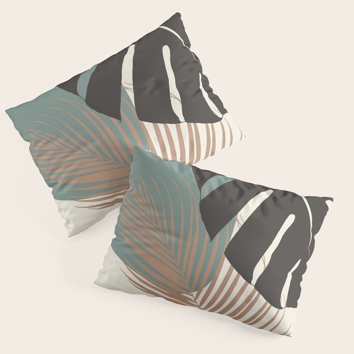 Minimal Monstera Palm Finesse #1 #tropical #decor #art #society6 Pillow Sham Gallery Image 1