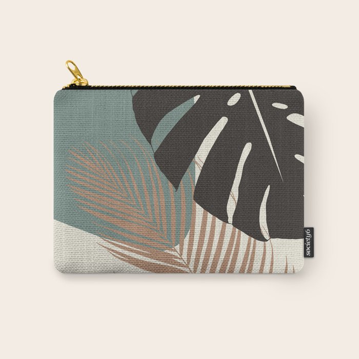 Minimal Monstera Palm Finesse #1 #tropical #decor #art #society6 Carry All Pouch Gallery Image 1