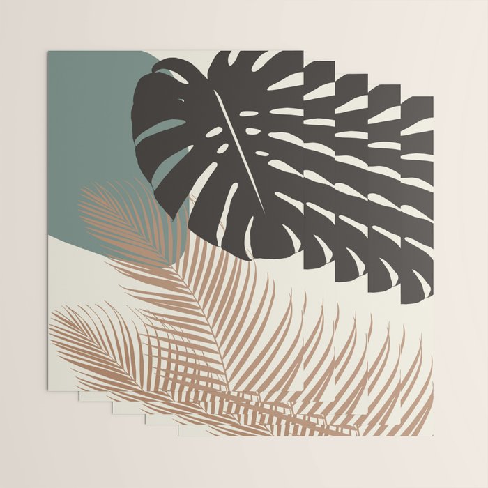 Minimal Monstera Palm Finesse #1 #tropical #decor #art #society6 Wrapping Paper Gallery Image 3