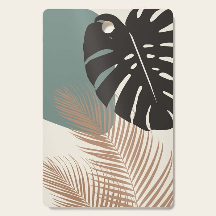 Minimal Monstera Palm Finesse #1 #tropical #decor #art #society6 Cutting Board Gallery Image 1