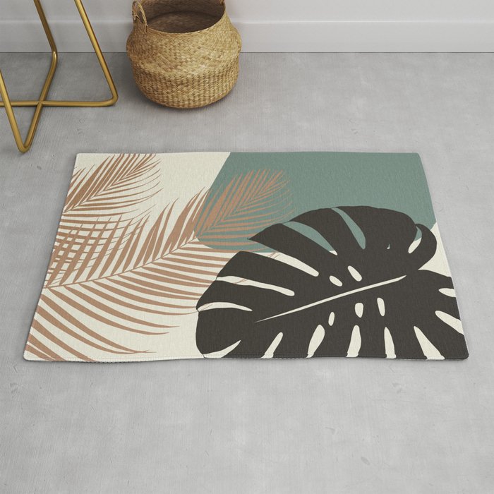 Minimal Monstera Palm Finesse #1 #tropical #decor #art #society6 Rug Gallery Image 1