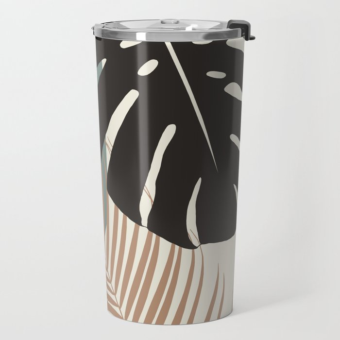 Minimal Monstera Palm Finesse #1 #tropical #decor #art #society6 Travel Mug Gallery Image 2