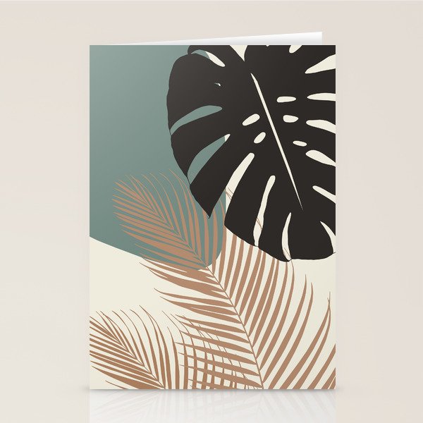 Minimal Monstera Palm Finesse #1 #tropical #decor #art #society6 Stationery Card Gallery Image 2