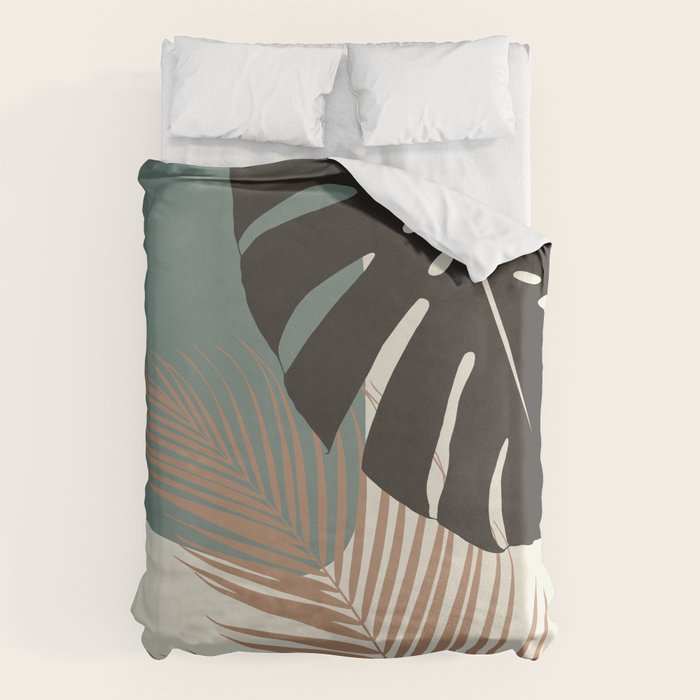Minimal Monstera Palm Finesse #1 #tropical #decor #art #society6 Duvet Cover Gallery Image 6