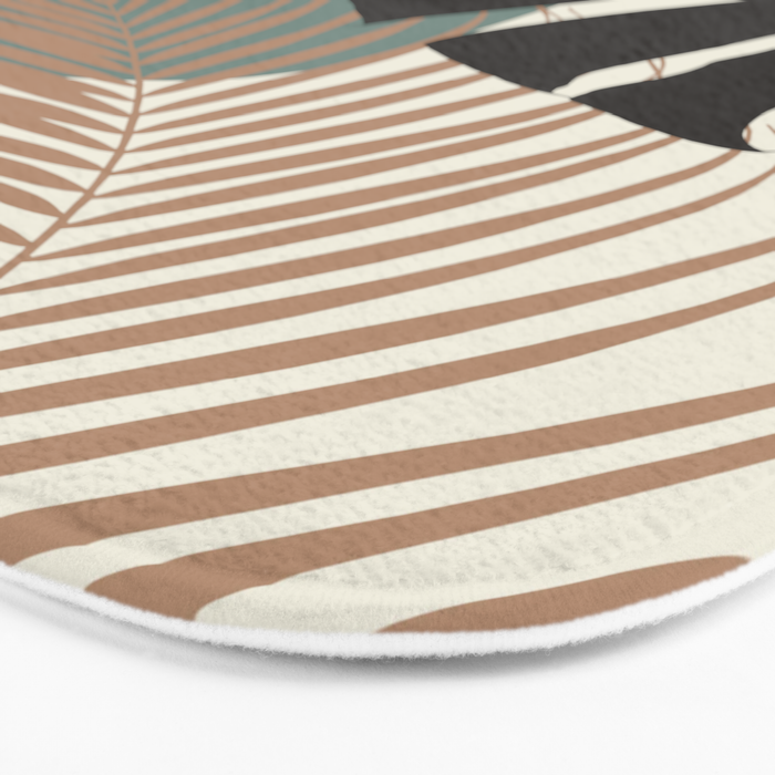 Minimal Monstera Palm Finesse #1 #tropical #decor #art #society6 Bath Mat Gallery Image 3