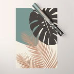 Minimal Monstera Palm Finesse #1 #tropical #decor #art #society6 Wrapping Paper Gallery Image 1