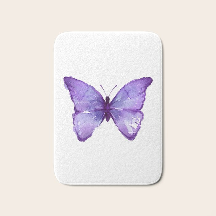 Purple Butterfly Bath Mat Gallery Image 1