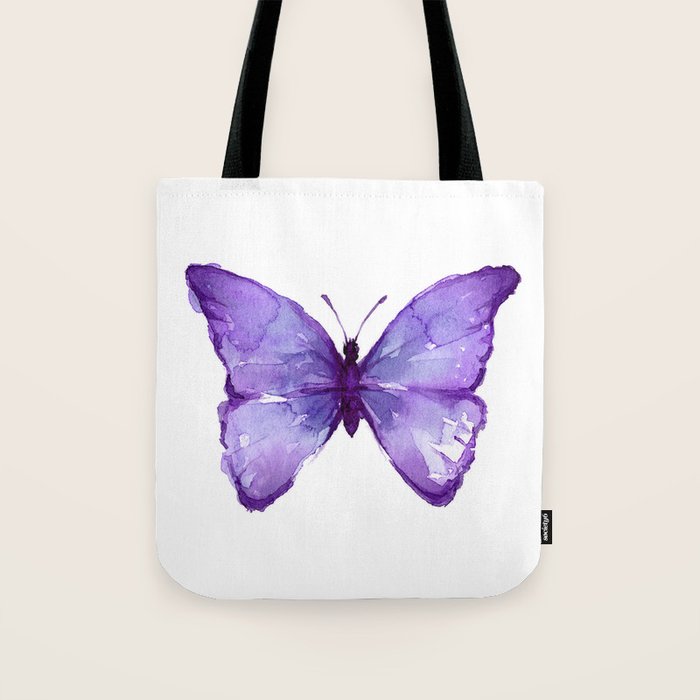 Purple Butterfly Tote Bag Gallery Image 1