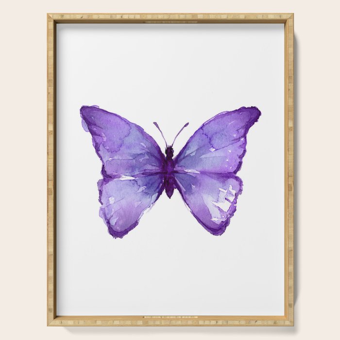 Purple Butterfly Serving Tray Gallery Image 1