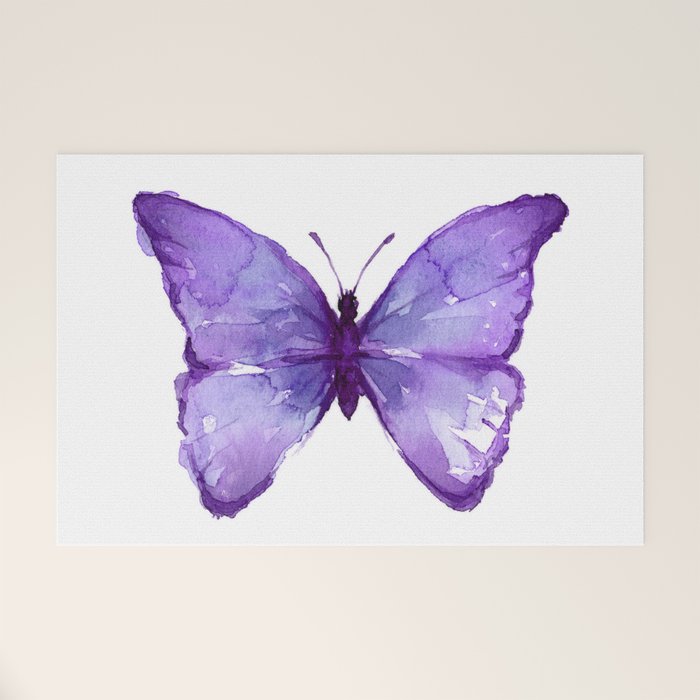 Purple Butterfly Welcome Mat Gallery Image 1