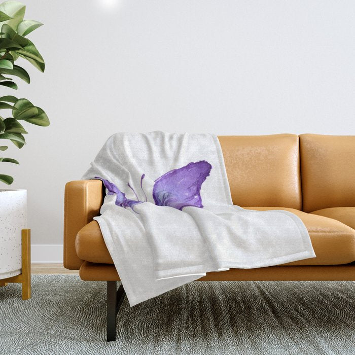 Purple Butterfly Throw Blanket Gallery Image 1