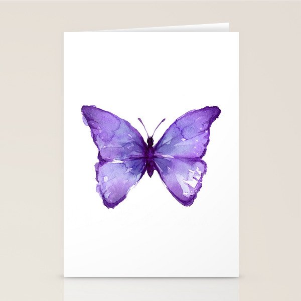 Purple Butterfly Stationery Card Gallery Image 2