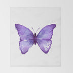 Purple Butterfly Throw Blanket Gallery Image 2