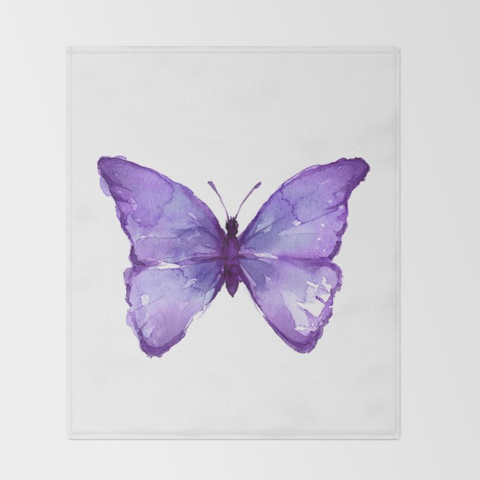 Purple Butterfly Throw Blanket Gallery Image 2