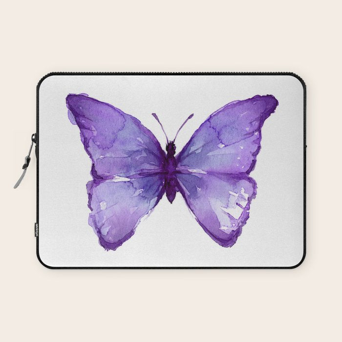 Purple Butterfly Laptop Sleeve Gallery Image 1
