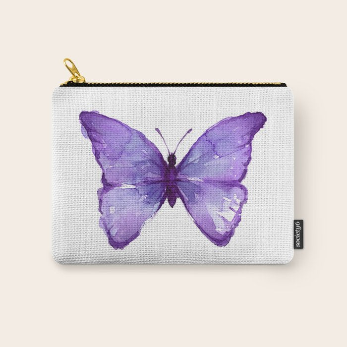 Purple Butterfly Carry All Pouch Gallery Image 1