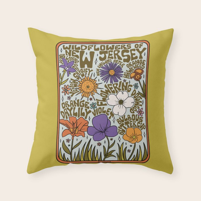 New Jersey Wildflowers Throw Pillow Gallery Image 6