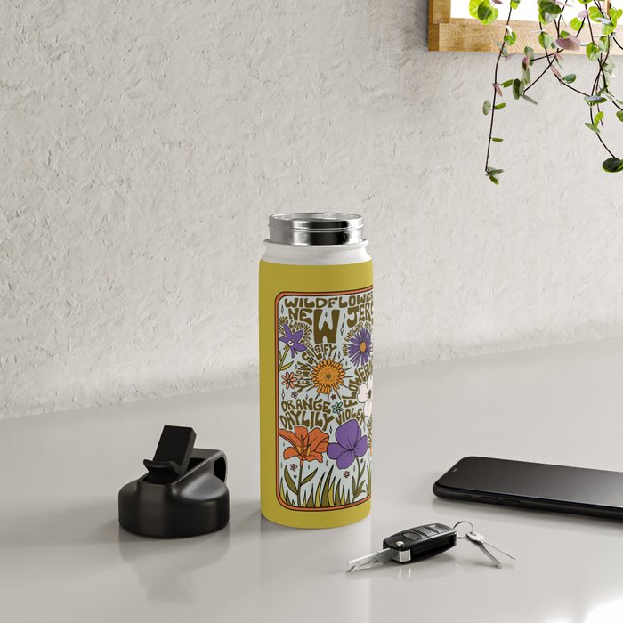 New Jersey Wildflowers Water Bottle Gallery Image 4