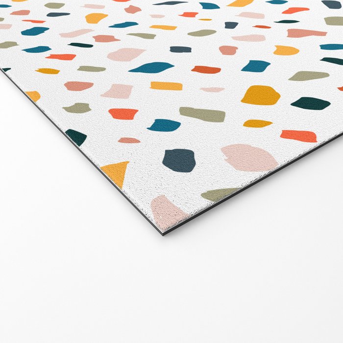 Terrazzo, Abstract Quirky Shapes Bohemian Modern Pattern Confetti Celebration Random Colorful Shapes Welcome Mat Gallery Image 2