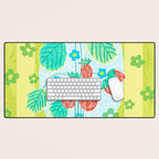 Sweet Strawberry Plant Friends in Lime & Pink Desk Mat Gallery Image 1