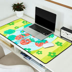 Sweet Strawberry Plant Friends in Lime & Pink Desk Mat Gallery Image 2