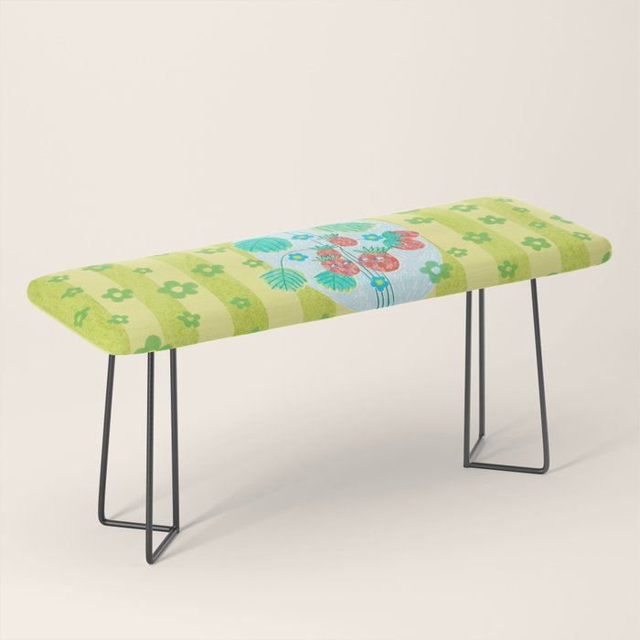 Sweet Strawberry Plant Friends in Lime & Pink Bench Gallery Image 1