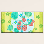 Sweet Strawberry Plant Friends in Lime & Pink Desk Mat Gallery Image 3