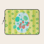 Sweet Strawberry Plant Friends in Lime & Pink Laptop Sleeve Gallery Image 1