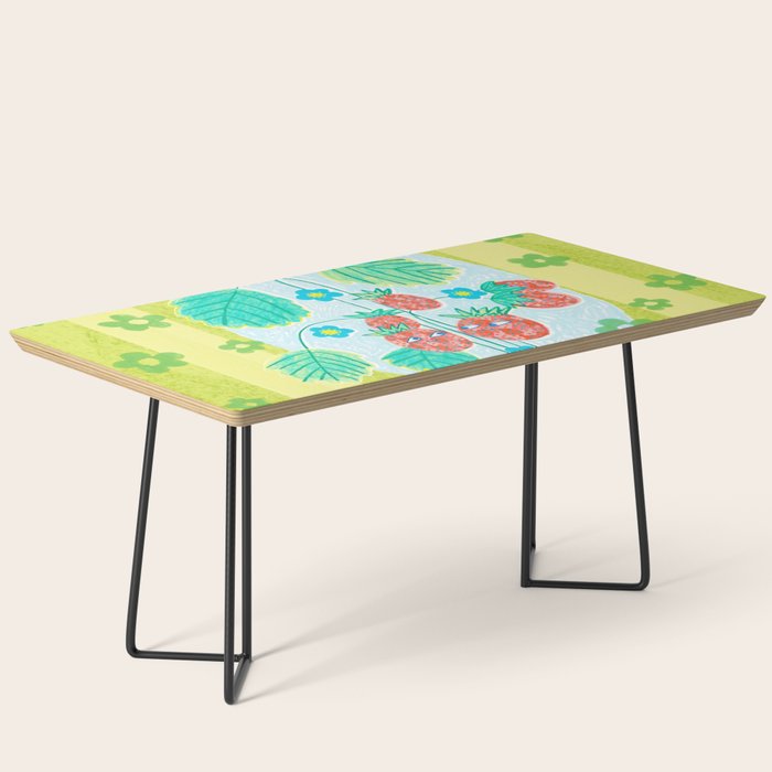Sweet Strawberry Plant Friends in Lime & Pink Coffee Table Gallery Image 1