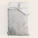 Calm Foliage Pastel Watercolor Minimalist Botanical Art Duvet Cover Gallery Image 6