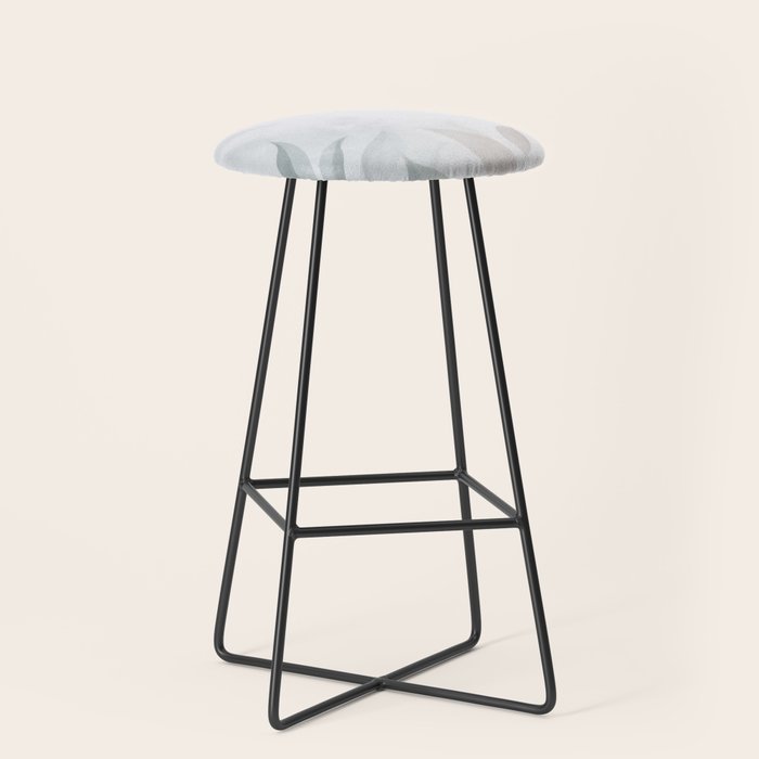Calm Foliage Pastel Watercolor Minimalist Botanical Art Stool Gallery Image 1