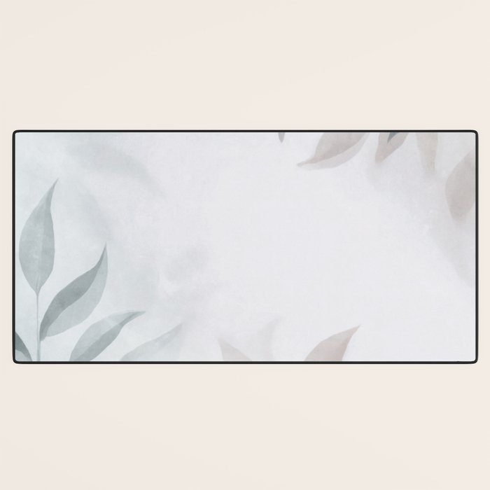 Calm Foliage Pastel Watercolor Minimalist Botanical Art Desk Mat Gallery Image 3