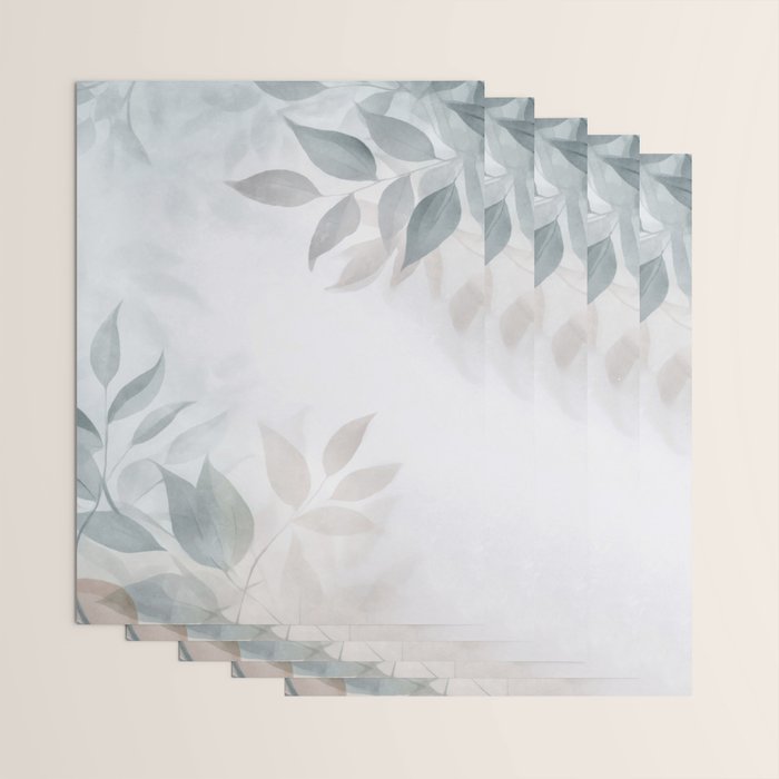 Calm Foliage Pastel Watercolor Minimalist Botanical Art Wrapping Paper Gallery Image 3