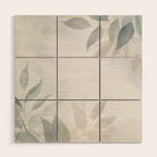 Calm Foliage Pastel Watercolor Minimalist Botanical Art Wood Wall Art Gallery Image 1