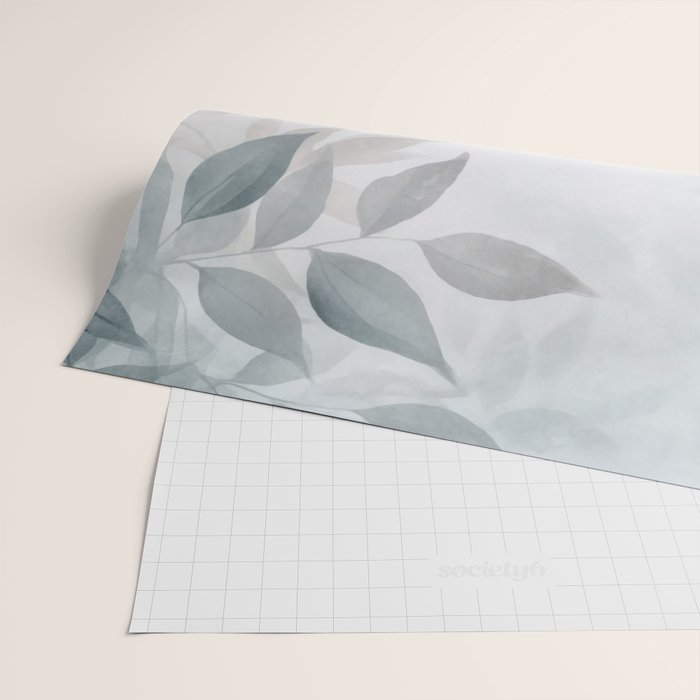 Calm Foliage Pastel Watercolor Minimalist Botanical Art Wrapping Paper Gallery Image 2
