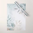 Calm Foliage Pastel Watercolor Minimalist Botanical Art Wrapping Paper Gallery Image 1