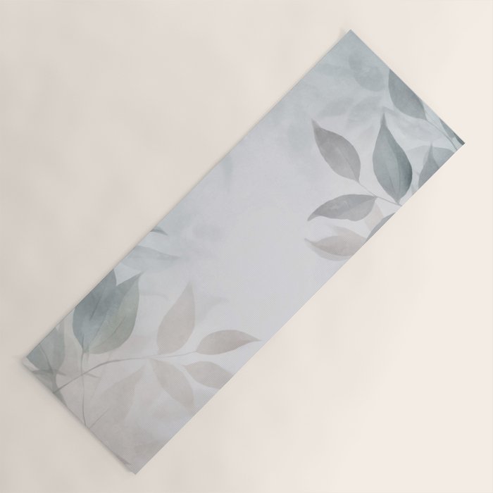 Calm Foliage Pastel Watercolor Minimalist Botanical Art Yoga Mat Gallery Image 1