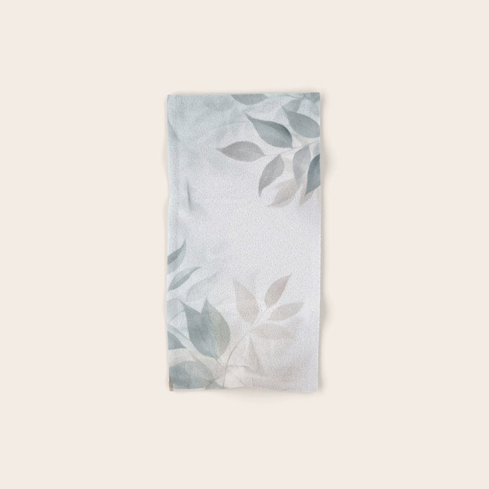 Calm Foliage Pastel Watercolor Minimalist Botanical Art Bath Towel Gallery Image 1