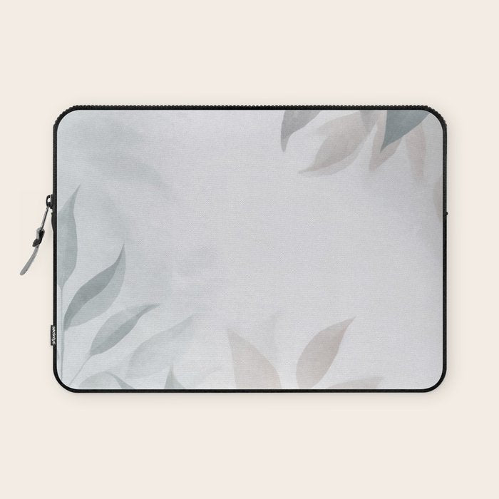 Calm Foliage Pastel Watercolor Minimalist Botanical Art Laptop Sleeve Gallery Image 1