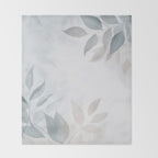 Calm Foliage Pastel Watercolor Minimalist Botanical Art Throw Blanket Gallery Image 2