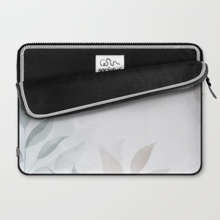 Calm Foliage Pastel Watercolor Minimalist Botanical Art Laptop Sleeve Gallery Image 2