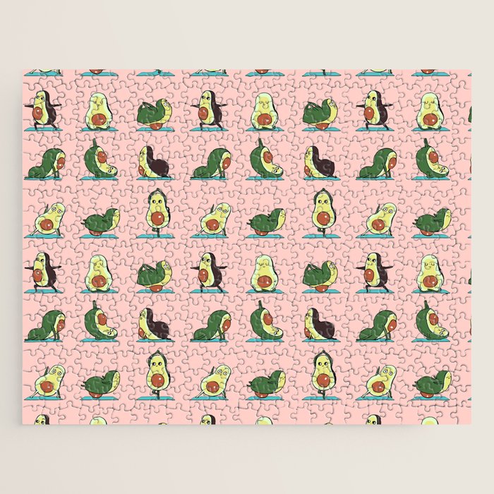 Avocado Yoga in Pink Jigsaw Puzzle Gallery Image 1